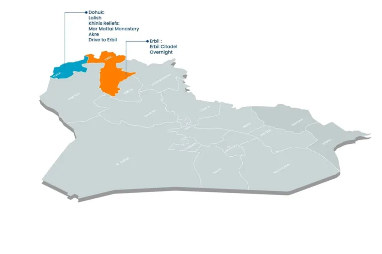 9-day Iraq group tours Map Of Tour 10 Edited 768x512 1
