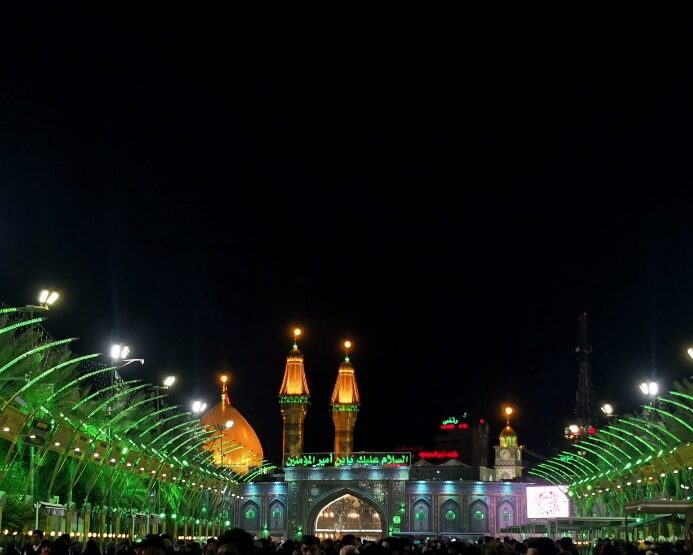 View of the holy shrine in Karbala, one of Iraq's most important religious landmarks.